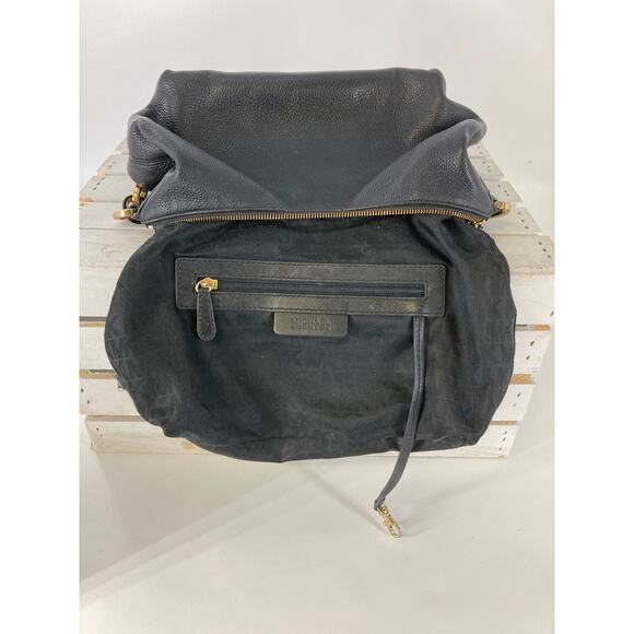 MICHAEL KORS, MEDIUM BLACK PEBBLED LEATHER SHOULDER BAG (ASIS) - Picture 13 of 16